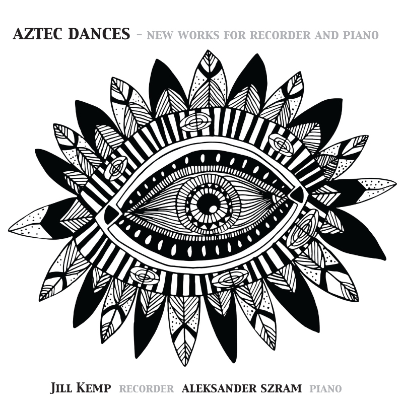 Line drawing of an eye in Aztec style