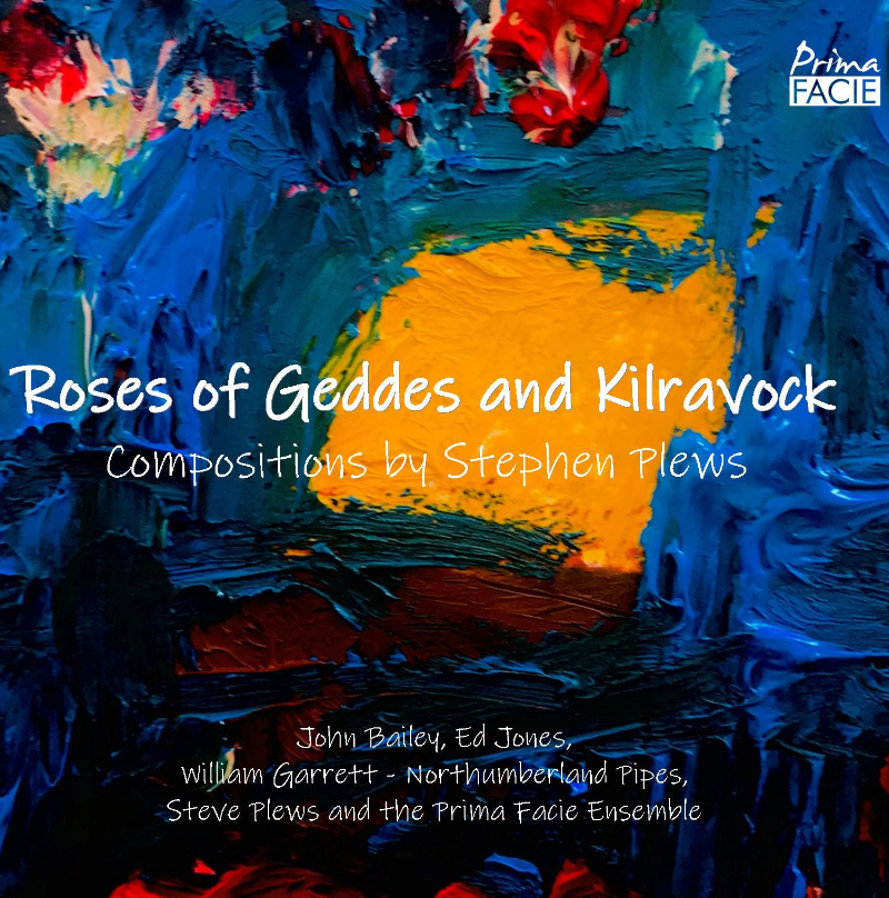 Abstract art with text of the CD title and artists